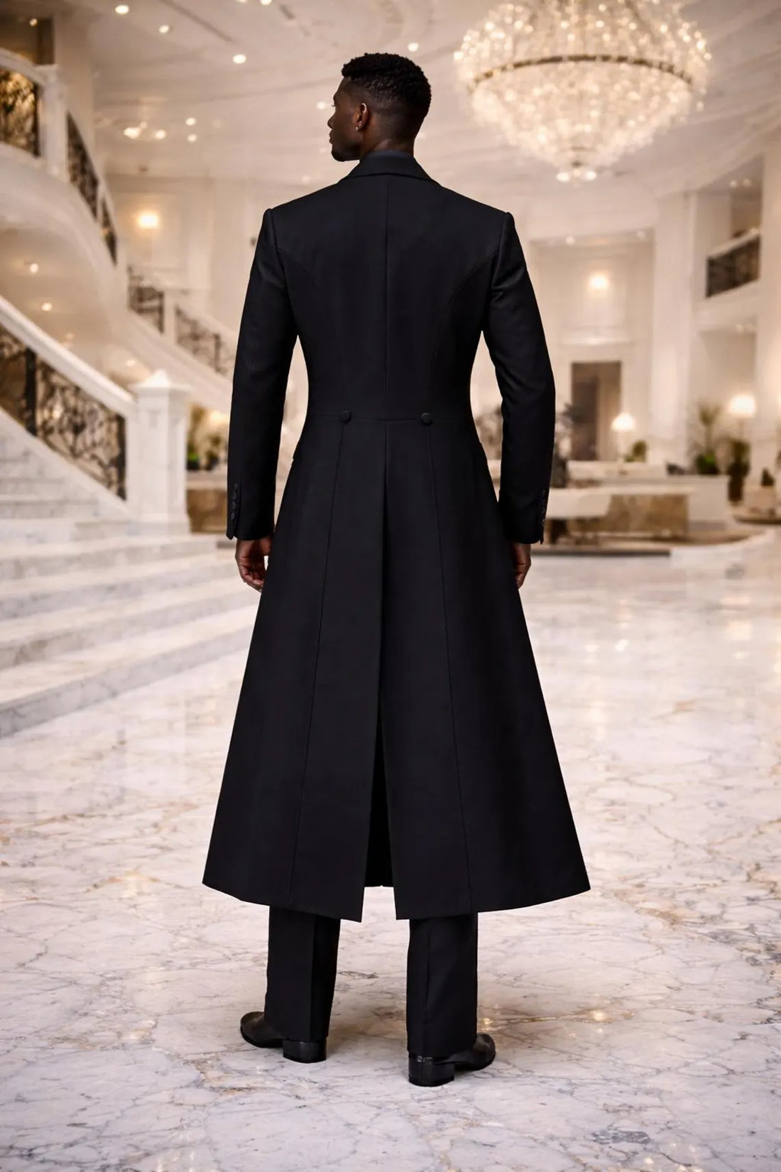 Men's Black Tailcoat Suit: Victorian Style Wedding Formal Wear By Maricsuits