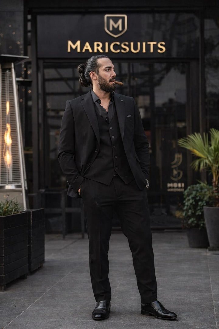 Black 3 Piece Suit Men | Slim Fit Wedding Formal Custom Tailored