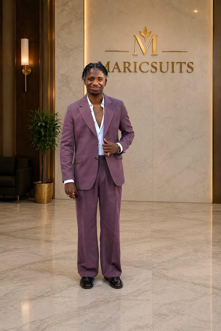 Purple Men’s Suit | Custom Tailored 2 Piece Suit | Wedding Suit for Men | Prom Suit | Modern Formal Wear | MARICSUITS